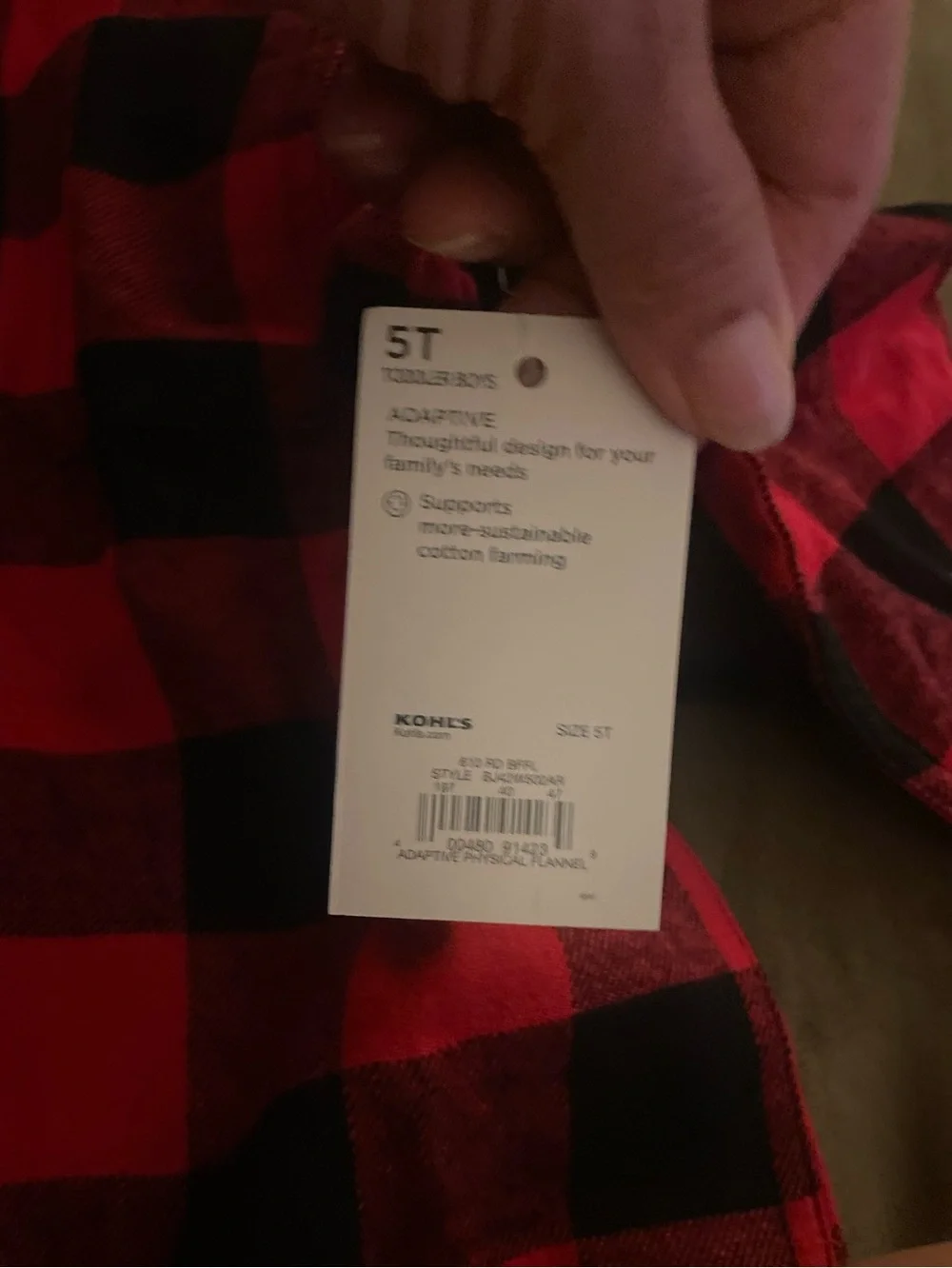 NWT Carter's Red and Black Buffalo Plaid Button-Down Shirt
